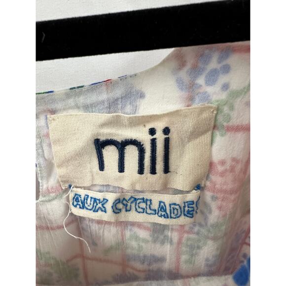 Mii Aux Cyclades Floral Puff Sleeve Babydoll Top size M - Picture 3 of 6